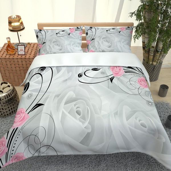 

bedding sets modern fashion gray blue flower home textiles single bed double duvet cover pillow case sheet boy girl set