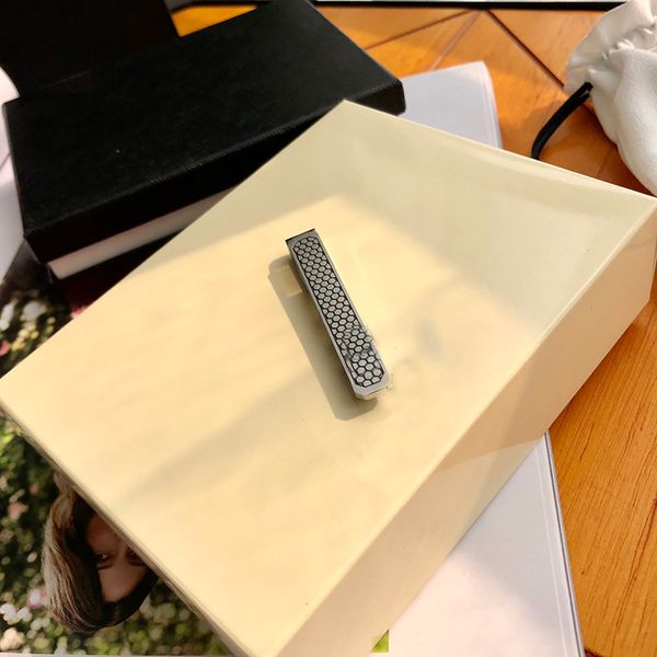 

2021 luxury men's tie clips fine steel tie clasps wedding gift with box set, Silver