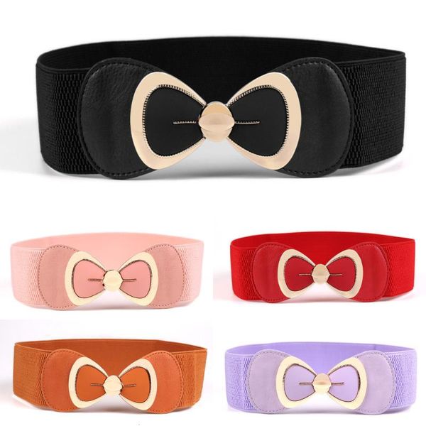 

belts pu leather elastic wide belt for women fashion thick stretch waist ladies casual waistband dress ceinture femme, Black;brown