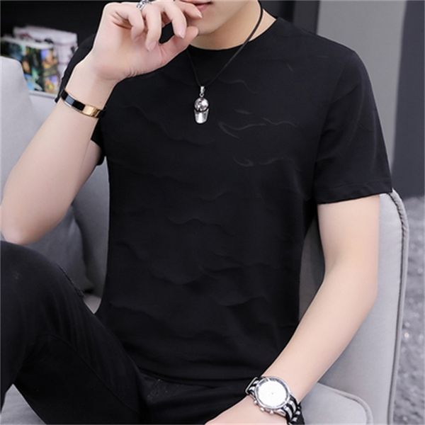 

2021 new summer solid color t-shirt cotton thick and loose round neck short sleeve wild tide sswp, White;black