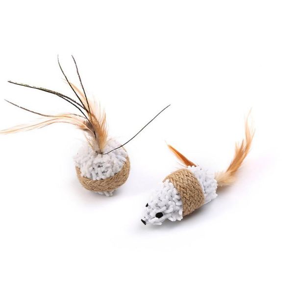 

cat toys pet grinding claw interactive toy feather twine ball