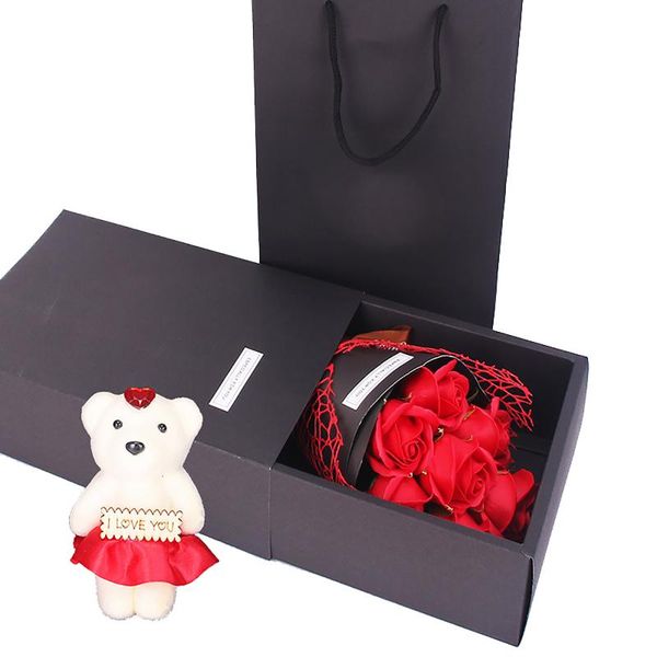 

decorative flowers & wreaths flower rose box home decoration artificial bouquet gift valentine's day for girlfriend women wife mother&#
