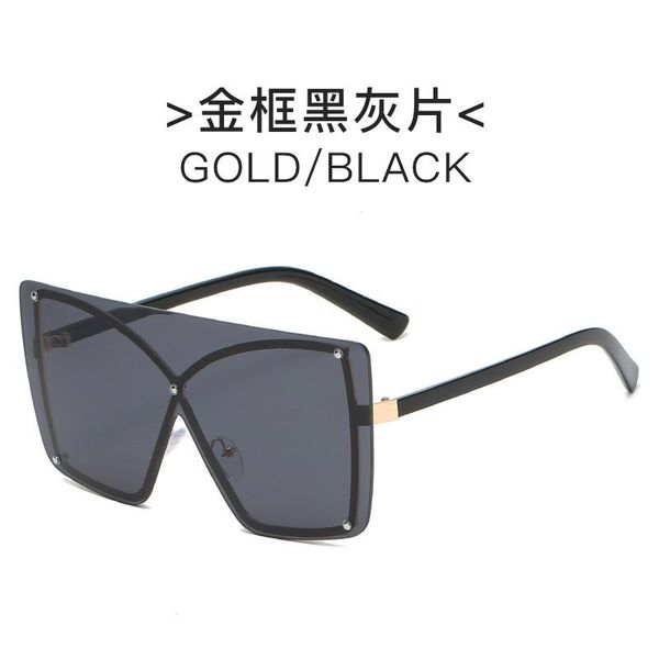 

sunglasses gradient color large frame conjoined women's european and american integrated cross personality framel, White;black