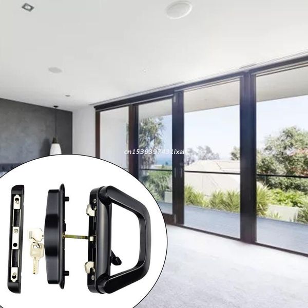 

handles & pulls zinc alloy patio door handle with key set sliding white/black mortise-style reversible dropship