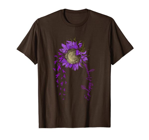 

Hippie Sunflower Purple Ribbon Epilepsy Awareness T-Shirt, Mainly pictures