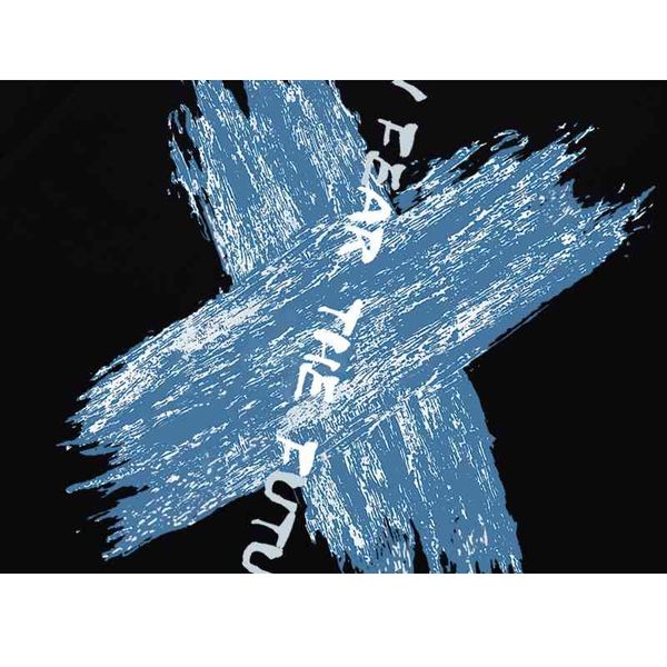 

fashion brand fun graffiti blue xx printed short t-shirt men's black high street hip hop new half sleeve women's t-shirt, White;black