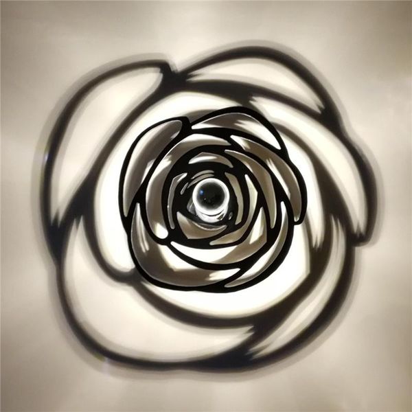 

wall lamp rose flower acrylic led light shadow sconce night creative indoor carved corridor for home decoration