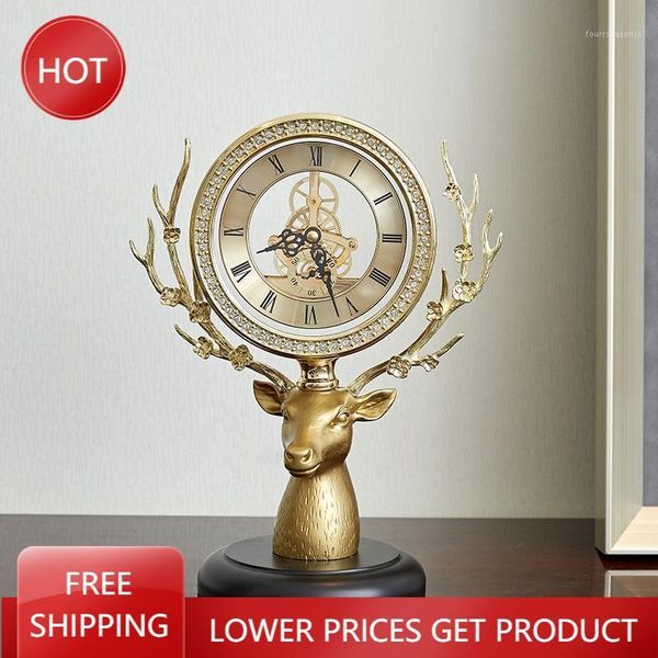 

desk & table clocks electronic fashion clock metal living room large standing luxury silent sveglia da comodino home decoration1