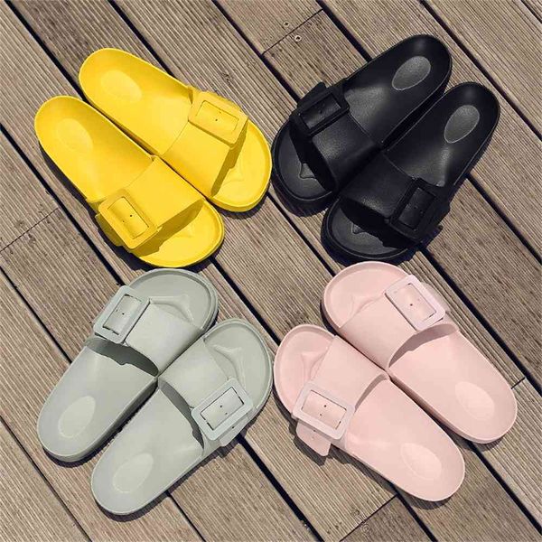 

aaa quality wholesale fashion two buckles thick soft sole platform slippers women open toe flip flops outdoor beach slides flat sandals shoe, Black