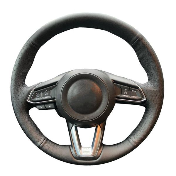 

steering wheel covers diy car cover for cx-3 cx3 cx-5 cx5 6 cx-9 customized wrap microfiber leather hand sewing