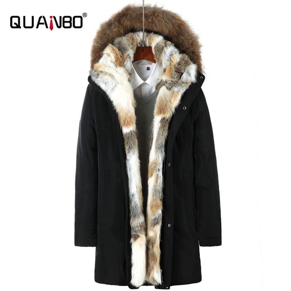 

men's and women's casual et, thick hoodie, removable, warm, waterproof, large raccoon collar - 30 degre, winter, 2021, Black