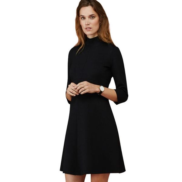 

maternity dresses black lycra dress for pregnant women turtleneck knee length elegant office business vestidos clothes, White