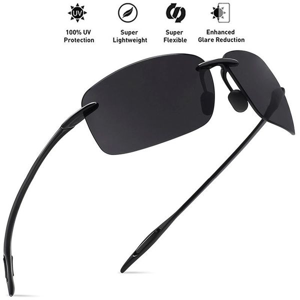

sunglasses 2021 classic sports men women male driving golf rectangle rimless ultralight frame sun glasses uv400 de sol mj8009, White;black