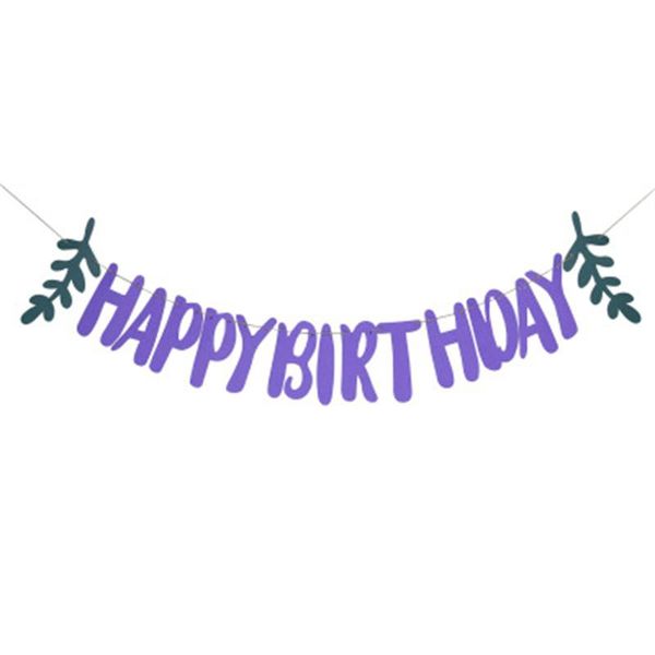 

party decoration 100sets birthday flag leaf pearlescent paper happy letter background wall decorated banner flower ins style