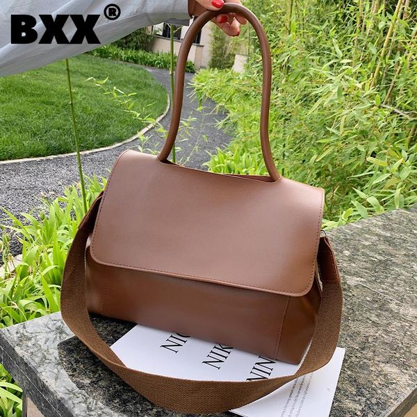 

evening bags [bxx] simple solid color pu leather for women 2021 summer shoulder bag handbags trending luxury hand hu429
