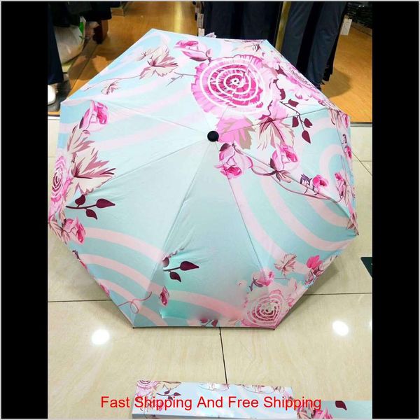 

classic umbrella 3 fold full-matic flower umbrella&parasol with gift bo qylgda sweet07