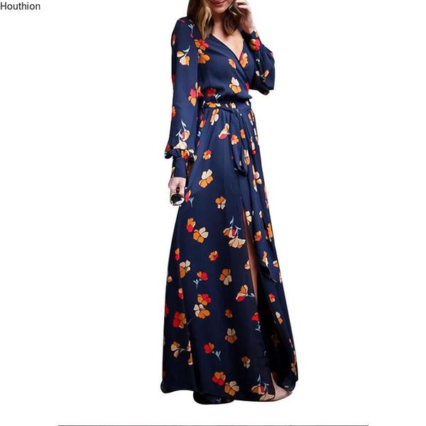 

casual dresses houthion muslim long arab printed women's dress ramadan plus size ankle-length 2021 sleeve loose dubai, Black;gray
