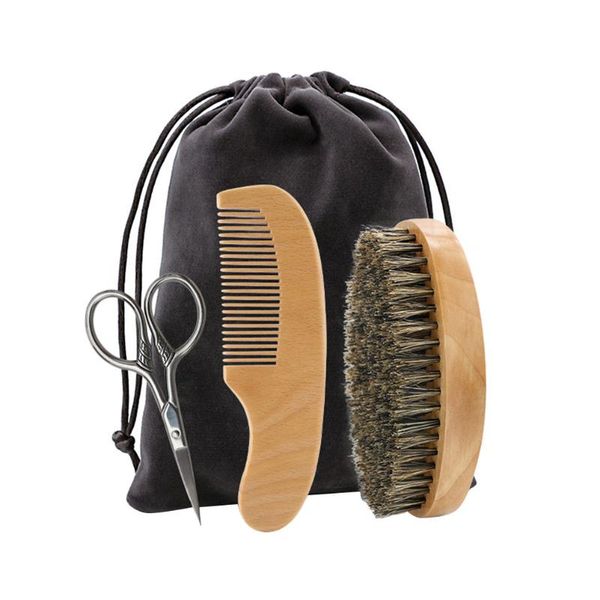 

hair brushes 1 set beard shaver shaving tool caring kit for men, Silver