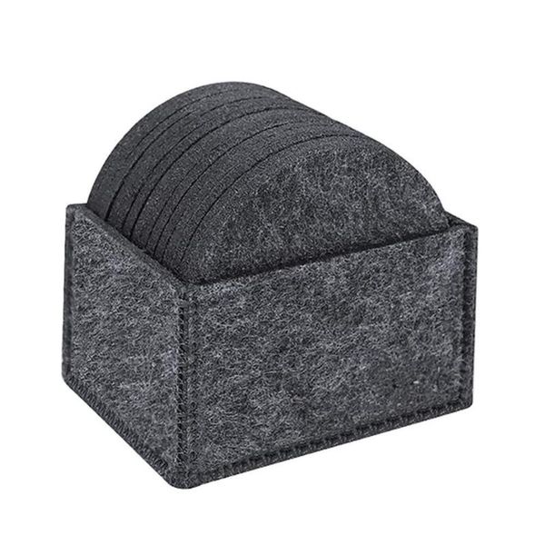 

mats & pads 2021 home kitchen round felt cup bowl heat-insulated placemat storage box set for kitchen, bathroom, bedroom