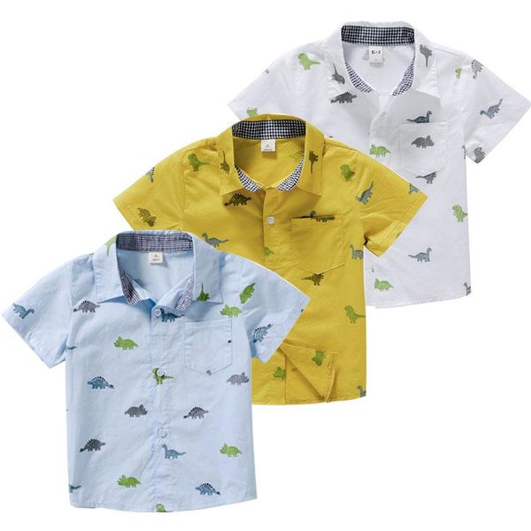 

shirts teenage boys clothes summer casual baby short sleeve cartoon print turn-down collar kids soft cotton, White;black