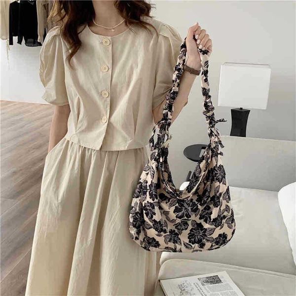 

evening bags folded printed shoulder strap design canvas bag retro armpit female shopping bolso bandolera mujer sac