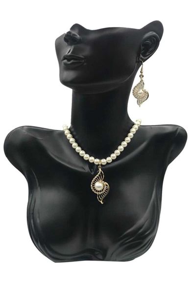 

Earrings & Necklace Women's Fashion Jewelry Spiral And Pearl Themed Sets, Silver