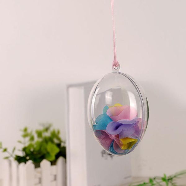 

10pcs transparent ornaments balls clear party supplies easter home decoration oval open for gift wrap plastic ornaments balls