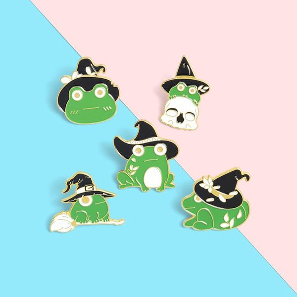 

pins, brooches cute green enamel frog pin cartoon animal backpacks clothes lapel badge jewelry gift 2021 wholesale 33x23mm,1 piece, Gray