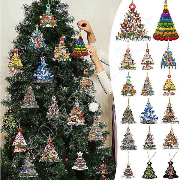Рождественские украшения висит украшения подарки продукта персонализированные семейные деревянные елки декор декора подвески