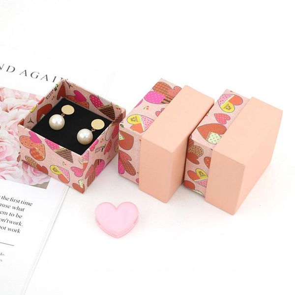 

6pcs/lot heart pattern jewelry boxes ring necklace storage box diy birthday festival decoration supplies