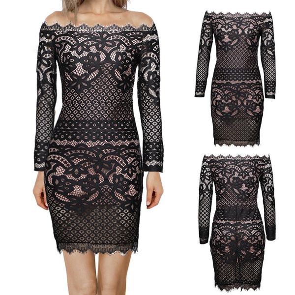 

casual dresses women vintage princess floral lace patchwork party aline swing dress bodycon corset long sleeve elegant, Black;gray