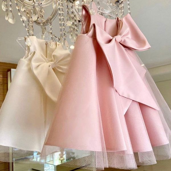 

girl's dresses baby girl dress full moon baptism big bow princess sweet flower wedding birthday party, Red;yellow
