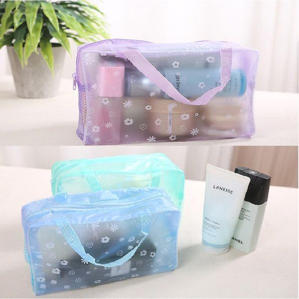 

storage boxes & bins transparent pvc cosmetic bag bathroom toiletry waterproof organizer easy to travel makeup