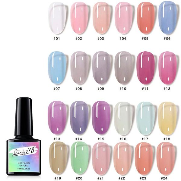 

nail gel 36 color 8ml polish plastic bottle maeffect nowipe soak off uv led lacquer varnish, Red;pink