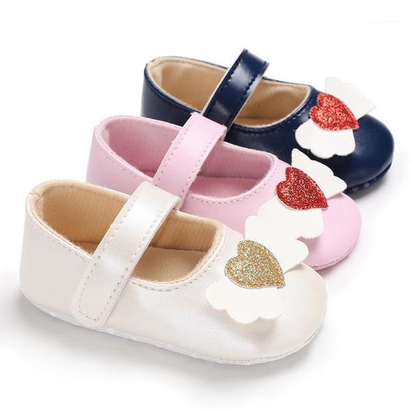 

first walkers babygirls pu leather moccasins moccs shoes heart-shaped soft soled non-slip footwear crib for 0-18 months1