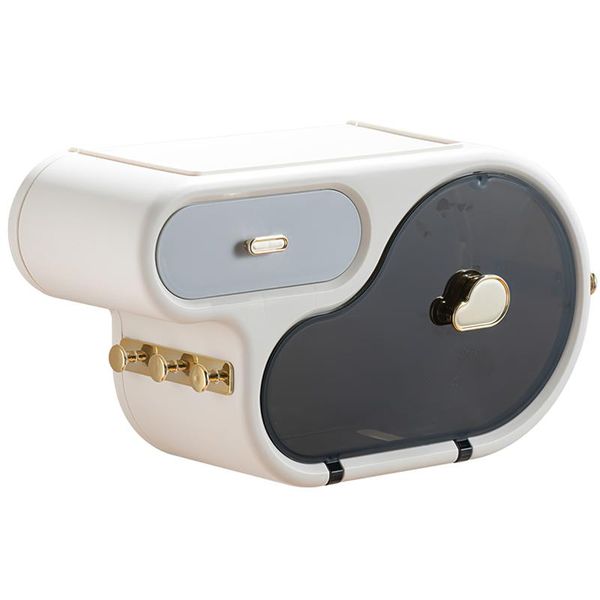 

toilet paper holders wall mounted holder punch waterproof storage organizer with box for bathroom