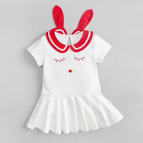 

new princess outfits summer girl white es korean birthday party kids' rabbit skirt children's casual clothing 2021 qpkb, Red;yellow