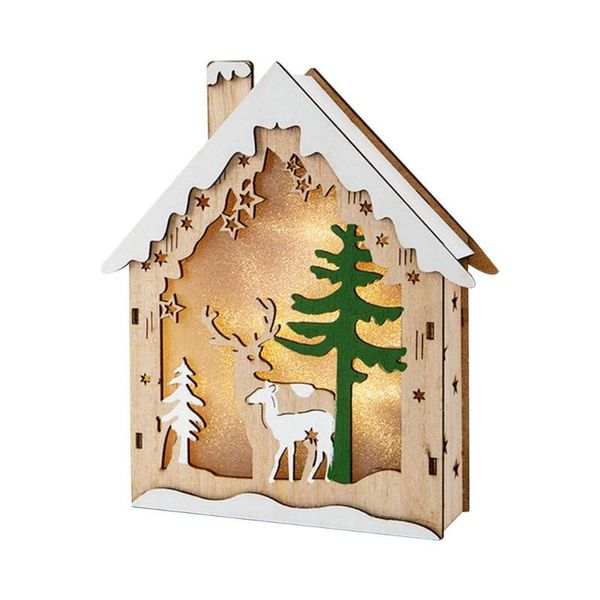 

decorative objects & figurines christmas luminous cabin tree pendant wooden house ornaments year gift window decoration