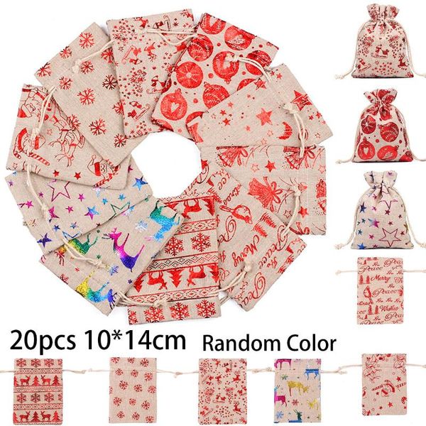 

20pcs gift bags hessian christmas pouch wedding favours linen cotton kit new