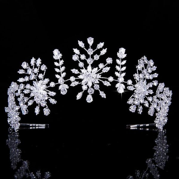 

hair clips & barrettes tiaras and crown hadiyana europeo temperament women wedding clip bride headpiece zircon bc4892 pr, Golden;silver