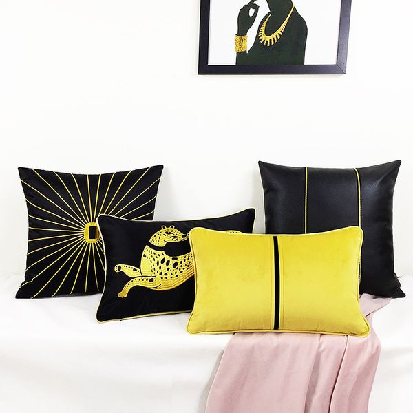 

light luxury pillow living room sofa leaning on a sleeper room soft-loaded window backrest bed cushion embroidery pillow case