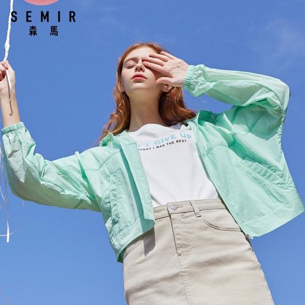 

women's jackets semir women sports jacket 2021 summer sun protection clothing uv long sleeve loose light & thin, Black;brown