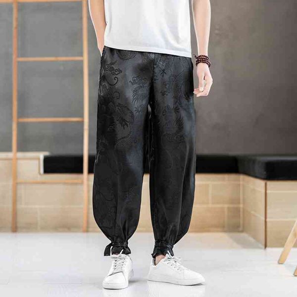

men's pants harajuku style men haren vintage jogging male summer loose casual trousers mens sweatpants large size m-5xl 223f, Black