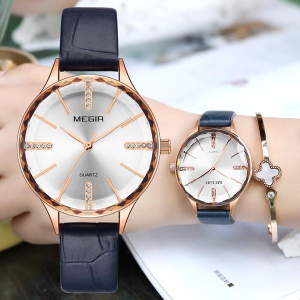

wristwatches brand megir luxury women watches quartz fashion watch ladies waterproof casual female clock relogio feminino, Slivery;brown
