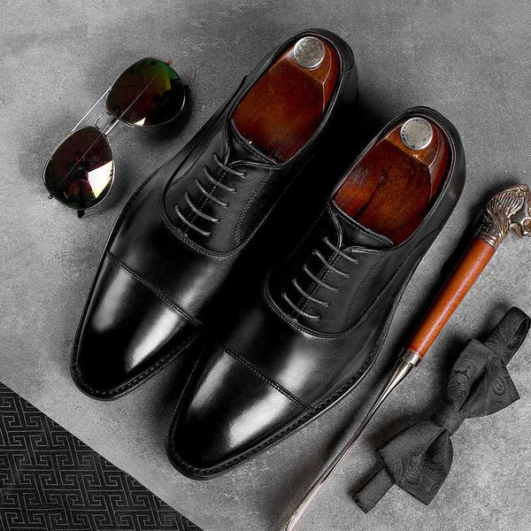 

cowhide leather sho men's busins lace up rubber soled elegant oxford