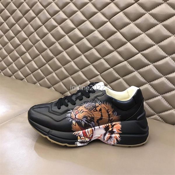 

men women rhyton casual dad shoes sneakers luxury designer platform shoes strawberry mouth embroidery fxcvfngdh trainer sneakers chaussur, Black