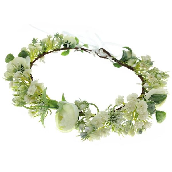 

gypsophila flower headwear women hair accessories white flower wreath crown headband hat decoration adjustable floral qylclx