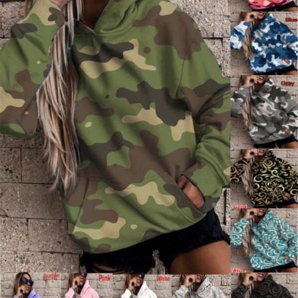 

2021 new autumn and winter hooded women's print loose thickened sweater, Black