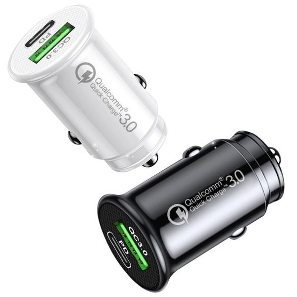 

car charger qc3.0 type c fast charge pd double usb charger for iphone samsung xiaomi fast car charging phone charger adapter mq100