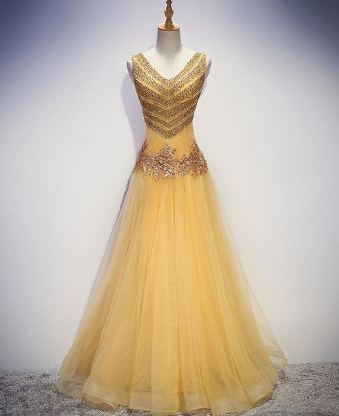 

party dresses elegant gold/pink illusinon beading tulle floor length evening dress 2021 v-neck prom formal gowns vestiods de noiva, White;black